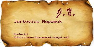 Jurkovics Nepomuk névjegykártya